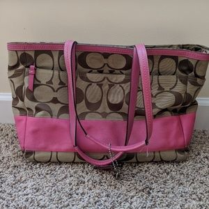 Coach diaper/laptop tote bag